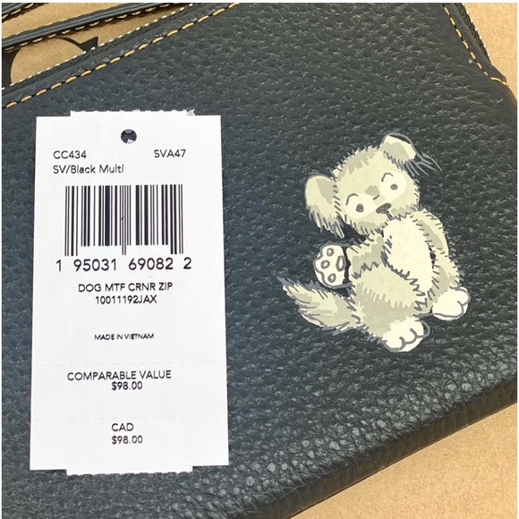 Coach Corner Zip Wristlet 
Wallet With Happy Dog - Picture 9 of 9